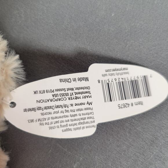 Mary Meyer Baby Puppy Dog Lovey Security Blanket Brown Satin Trim 13” x 13” NEW - Picture 8 of 11